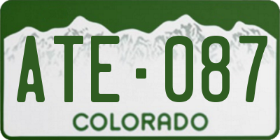 CO license plate ATE087