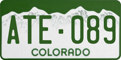 CO license plate ATE089