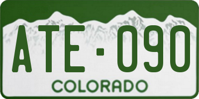 CO license plate ATE090
