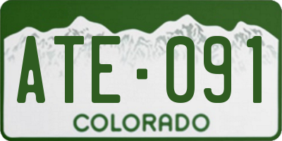 CO license plate ATE091