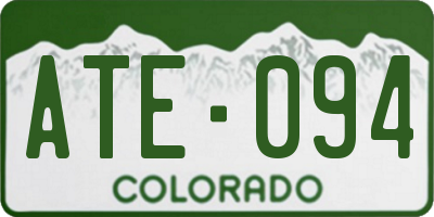 CO license plate ATE094