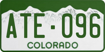 CO license plate ATE096