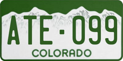 CO license plate ATE099