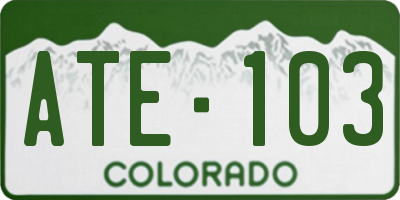 CO license plate ATE103