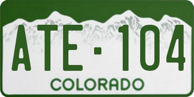 CO license plate ATE104