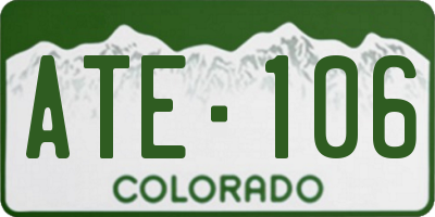 CO license plate ATE106