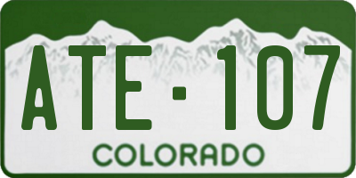 CO license plate ATE107