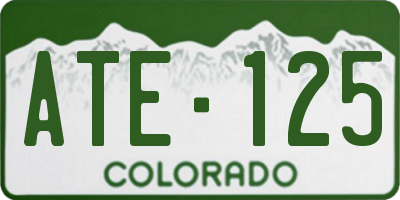 CO license plate ATE125