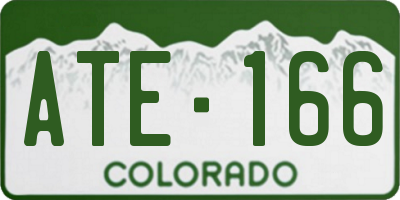 CO license plate ATE166