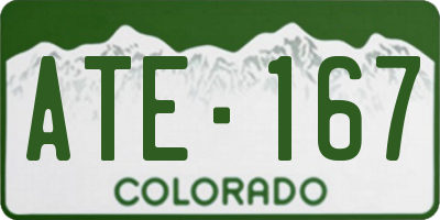 CO license plate ATE167