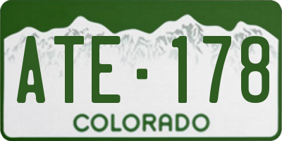 CO license plate ATE178