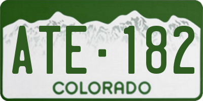 CO license plate ATE182