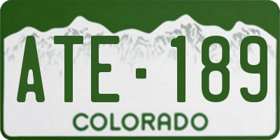 CO license plate ATE189