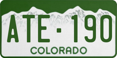 CO license plate ATE190