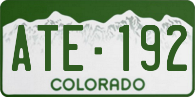 CO license plate ATE192