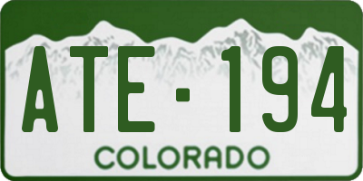 CO license plate ATE194