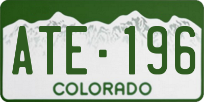 CO license plate ATE196