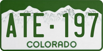 CO license plate ATE197