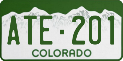 CO license plate ATE201