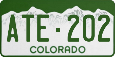 CO license plate ATE202