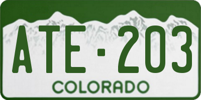 CO license plate ATE203