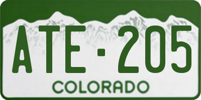 CO license plate ATE205