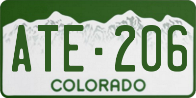 CO license plate ATE206