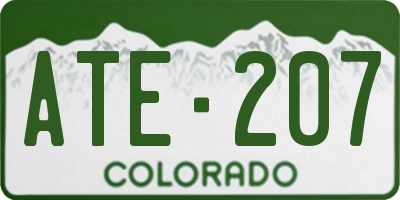 CO license plate ATE207