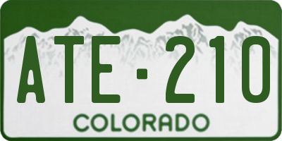 CO license plate ATE210
