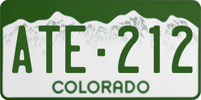 CO license plate ATE212