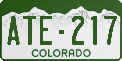 CO license plate ATE217