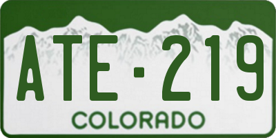 CO license plate ATE219