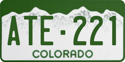 CO license plate ATE221