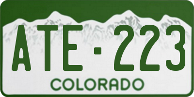 CO license plate ATE223