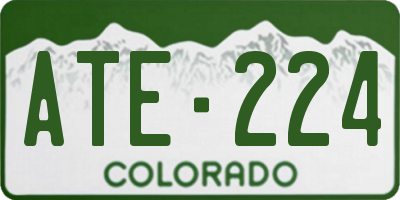 CO license plate ATE224
