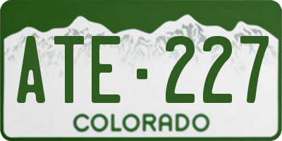 CO license plate ATE227