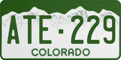 CO license plate ATE229