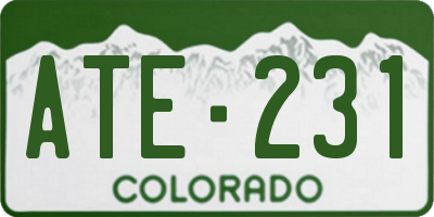 CO license plate ATE231
