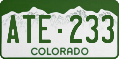 CO license plate ATE233