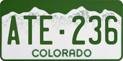 CO license plate ATE236