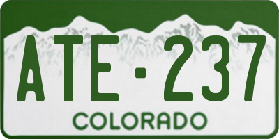 CO license plate ATE237
