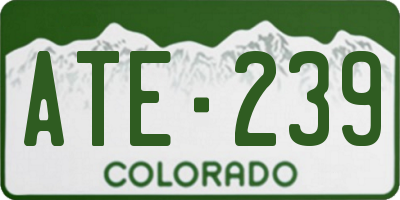 CO license plate ATE239