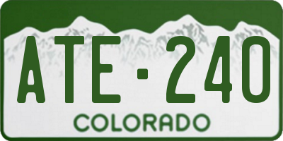 CO license plate ATE240