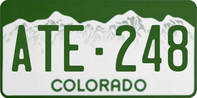 CO license plate ATE248