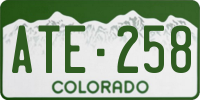 CO license plate ATE258