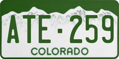 CO license plate ATE259