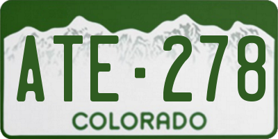 CO license plate ATE278