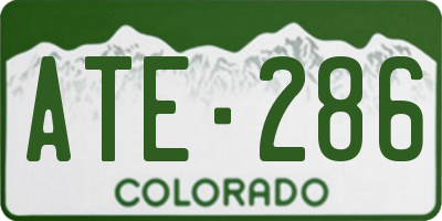 CO license plate ATE286