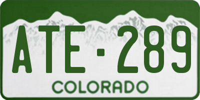CO license plate ATE289