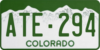 CO license plate ATE294